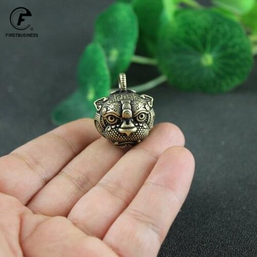 1Pcs Brass Copper Fierce Tiger Good Security Tinkle Bell Charm for Bracelet & Anklet Jewelry Accessory Making & Pendant for Pet