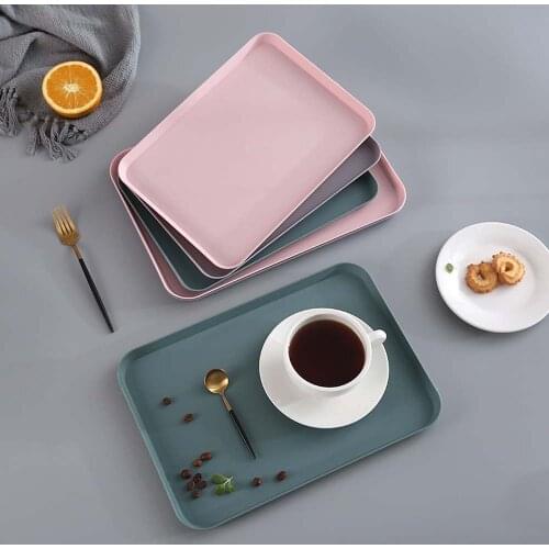 Multi Nordic Creative Multi-function Rectangular Plastic Tray Storage Tray Kitchen Supplies Home Kitchen Fruit Dessert Tray