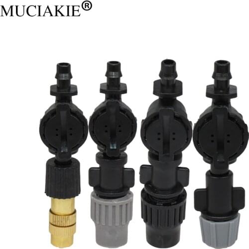 MUCIAKIE 20PCS New Misting Nozzle with Anti-drip Barb Connector Atomizer to Large Mist Irrigation