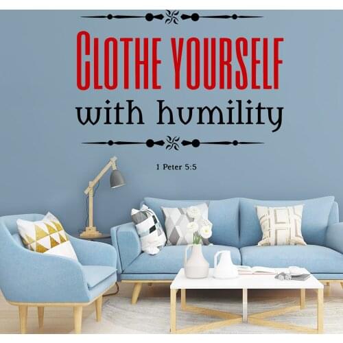 Cartoon Clothe yourself with humility Wall Decal Living Room Removable Mural For Kids Rooms Home Decor Decoration Accessories