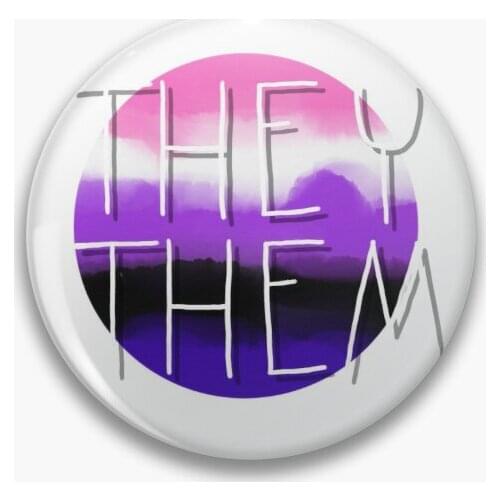 They Them Genderfluid Flag Soft Button Pin Metal Badge Women Collar Decor Clothes Jewelry Gift Brooch Cute Lover Creative