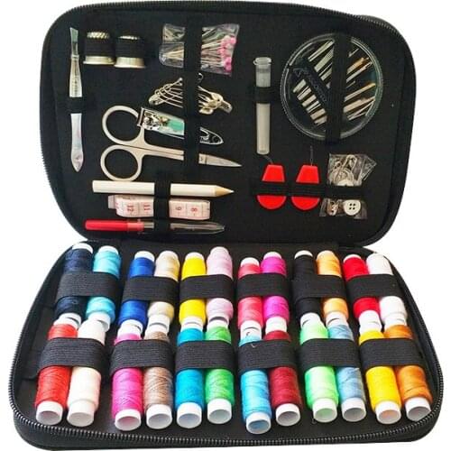 90pcs Sewing Kit Portable Sewing Box Needle Sewing Thread Organizer Threader Needlework Scissor Safety Pin Home Sewing Organzier