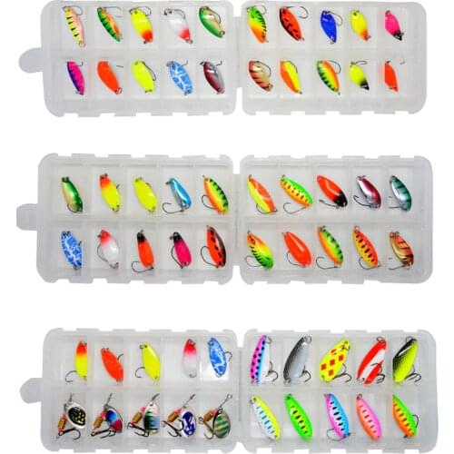 Metal Spoon Spinner Fishing Lure Set 2g 2.5g 3g 3.5g 5g Lake Trout Sequins Spoon Artificial Hard Bait Fishing Tackle Jig Baits