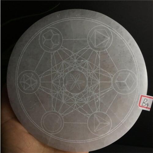 Natural Quartz Crystal Selenite Flower Of Life Christmas Ornaments Sacred, Geometry Home DecorationSign Wall Art