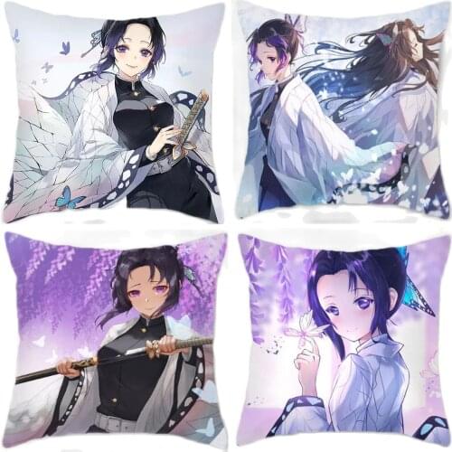 45X45cm Demon Slayer Character Pillowcase Hugging Body Pillow cover sexy Anime Game Pillow Otaku Pilow Kochou Shinobu Dakimakura
