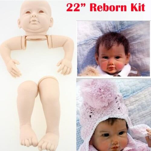 New 22' Reborn Doll Kits with 3/4 Limbs newborn Supply Doll reborn Kits For Baby Gift Silicone Reborn Baby Doll Mold