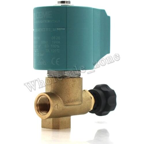 CEME 9934 Adjustable 2/2 way NC 25 Bar G1/4" Water Air Steam Solenoid Electric Valve / Iron Machine Flow Valve High Temperature