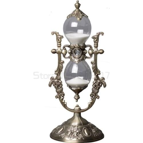 Europe Retro 15/30 Min Hourglass for The Metal+glass Decorative Sand Hourglasses Sand Timer for Home Decoration