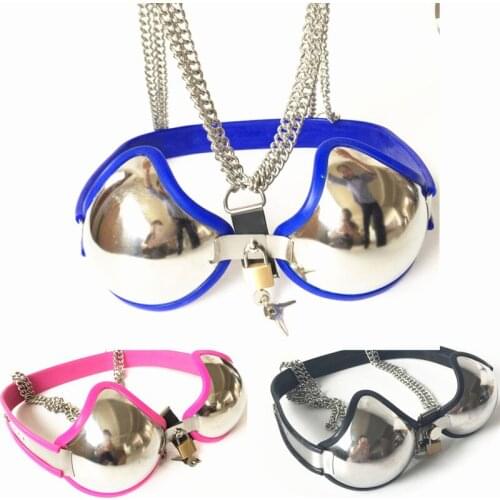 Metal Chastity Bra Female Chastity Belt Bondage Gear Breast Restraint Underwear Chastity Devices Sex Toys for Women G7-5-38