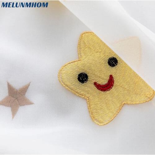 Sale Cortinas Dormitorio Curtain Smiley Star Simple Tulle Screen Childrens Bedroom Partition Gauze For Living Room Drapes