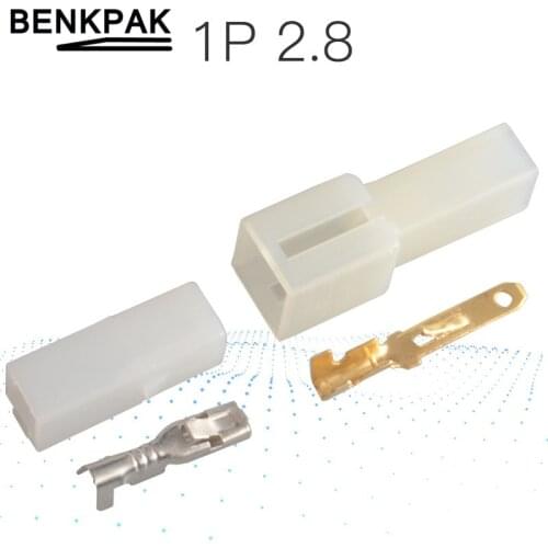 10set 2.8mm connector 1P 1 pin Electrical 2.8 Connector Kits Male Female socket plug for Motorcycle Motorbike Car