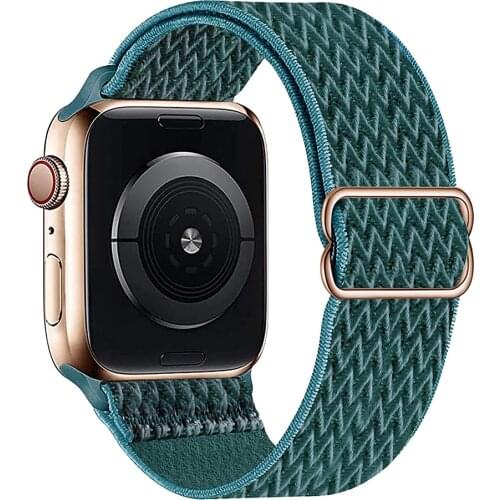 Scrunchie Strap for Apple watch band 44mm 40mm 38mm 42mm Adjustable Elastic Nylon solo Loop bracelet iWatch series 3 4 5 6 se