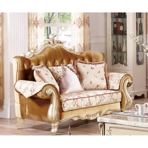 Luxury furniture velvet sofa set wooden WA547