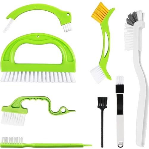 8-piece grouting cleaning brush, hand-held slot cleaning tool, ceramic tile joint scrubbing brush, deep cleaning