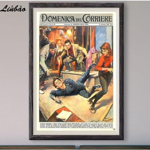 V313 1960 DOMENICA DEL CORRIERE! Vintage Classic Movie Print Silk Poster Home Deco Wall Art Gift