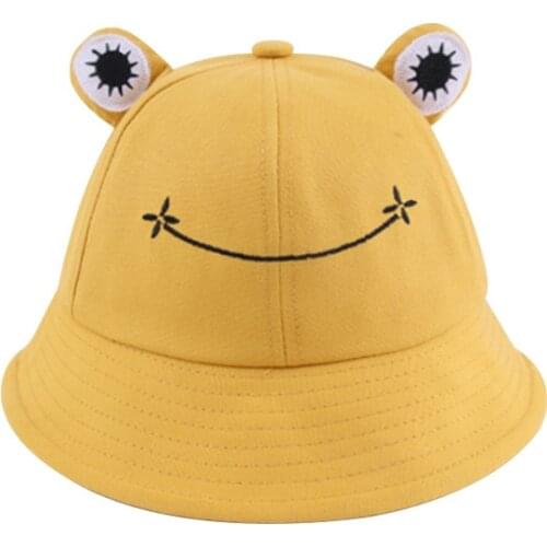 Women Reversible Frog Bucket Hat Tie Dye Hat Casual Wide Brim Cotton Bucket Hat Summer Travel Bucket Beach Sun Hat