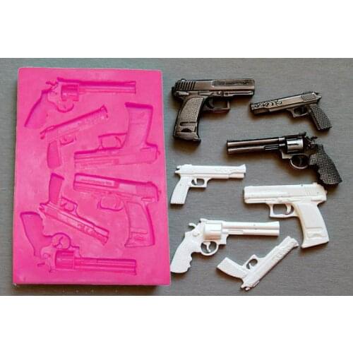 Gun pistol Revolver silicone fandont mold Silica gel moulds Chocolate molds cake baking decoration tools candy mould