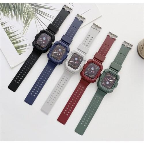 Silicone Strap For apple watch band 44mm 40mm 38mm 42mm One sports strap bracelet For iWatch 3 4 5 se 6 UTHAI A98