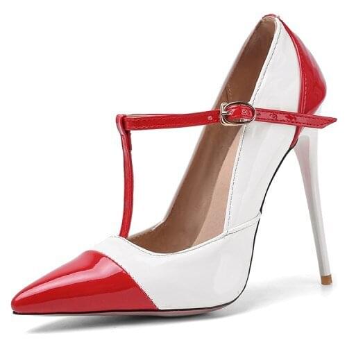 Big Size Pointed point color matching high heel shoes ladies high heels women shoes woman pumps