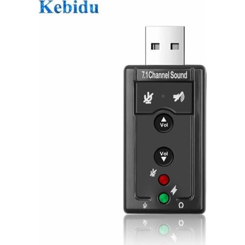 1Pcs External USB Audio sound card Adapter Virtual 7.1ch USB2.0 Audio Headset Microphone 3.5mm Jack Converter For Win 7 8