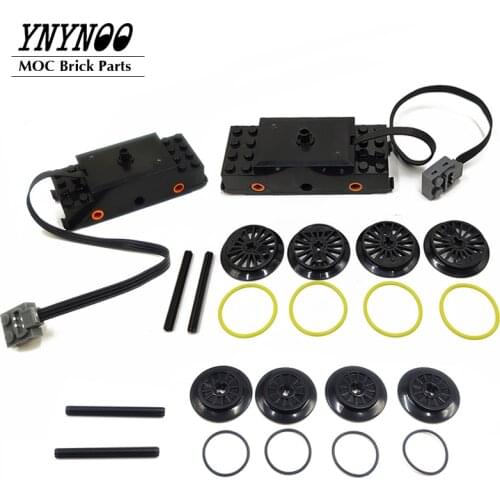 High-Tech Power Functions Train Motors 88002 Kit with 85557 57999 Wheels fit for 10254 Winter Holiday Train Building Block Model