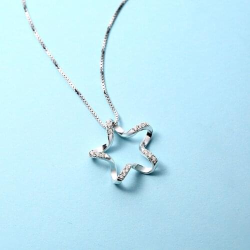 Korean Style Star Pendant for Woman 925 Sterling Silver Star Jewelry Pendant Clavicle Chain Summer Woman Fine Jewelry