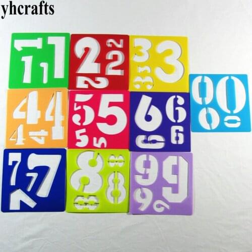 10PCS/LOT. 0-9 numbers stencil Art template Teach your own Early educational toys Birthday gifts Christmas gifts Creative DIY