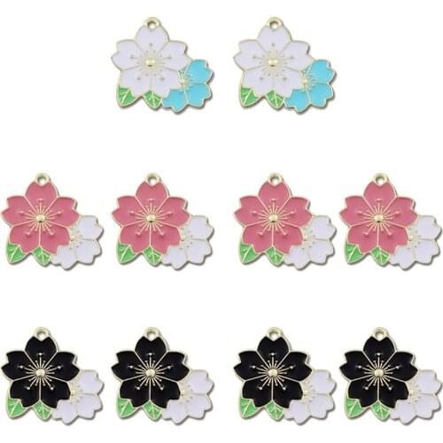 10pcs/Set Enamel Daisy Flower Charms for Necklaces Pendants Earrings Cute Colorful Bicolor Flower DIY Jewelry Making Supplies