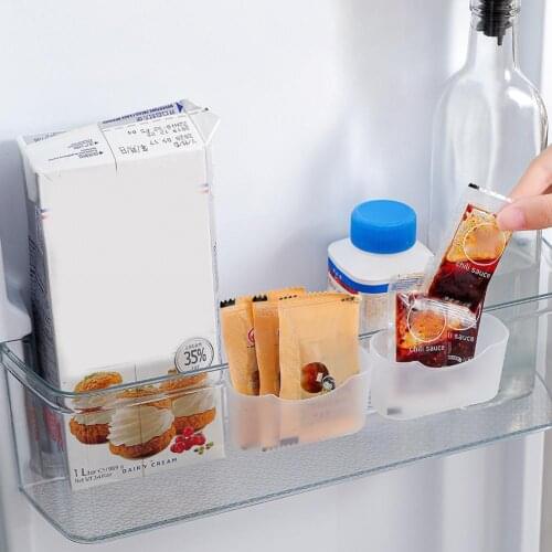 2Pcs Seasoning Storage Box Moisture-proof Multi-use Snap-in Installation Design Storage Box Hanger for Refrigerator Organizer