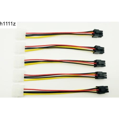 5pcs Dropshipping 4Pin Molex to 6Pin PCI-Express PCIE Video Card Power Converter Adapter Cable for Bitcoin Miner Antminer Mining