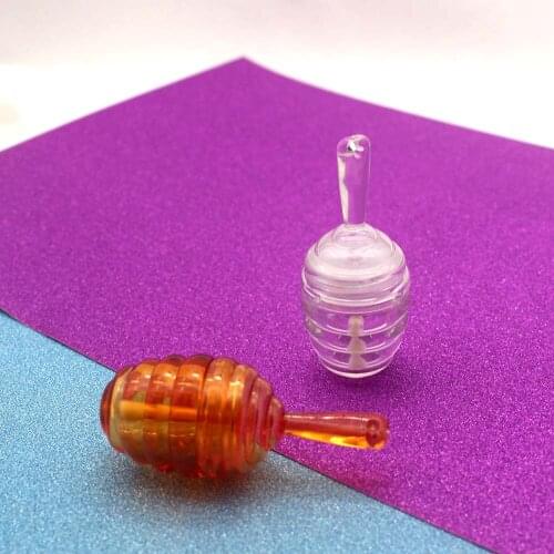 5ml 5pcs Transparent Amber Honey Plastic Lip Gloss Tube Cosmetic Lipgloss Packaging Container with Stopper