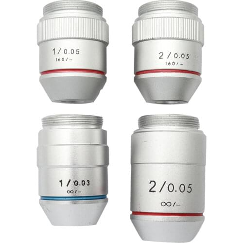 1PC 195 1X/2X Low Magnification Infinity Achromatic Objective Lens for RMS thread 23.2mm Biological Microscope