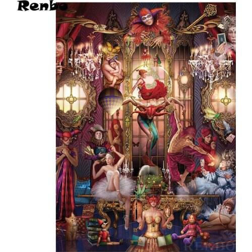 Full Square/Round Drill 5D DIY Diamond Painting Clown circus 3D Rhinestones Embroidery bead Cross Stitch Mosaic Home Decor Gift