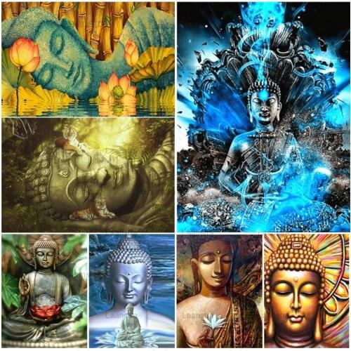5D Diy Diamond Painting Religious Buddha Cross Stitch Kit Full Drill Square Diamond Embroidery Mosaic Art Picture Home Decor