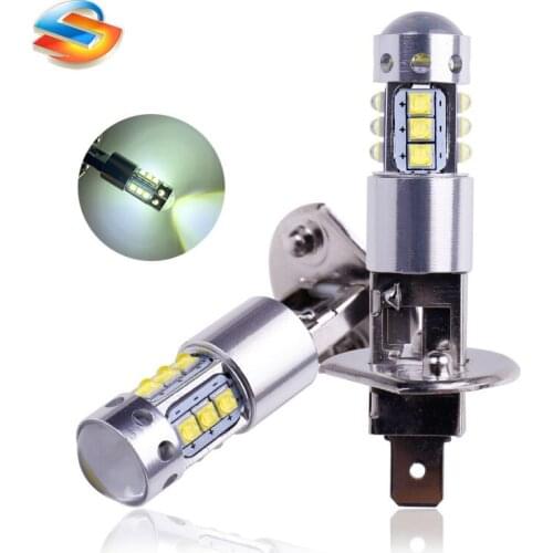 2PCS H1 Car Fog Lights 16SMD XBD Chip LED Bulb Super Bright Auto Driving Daytime Running Lamp White Headlight Car Products 12V
