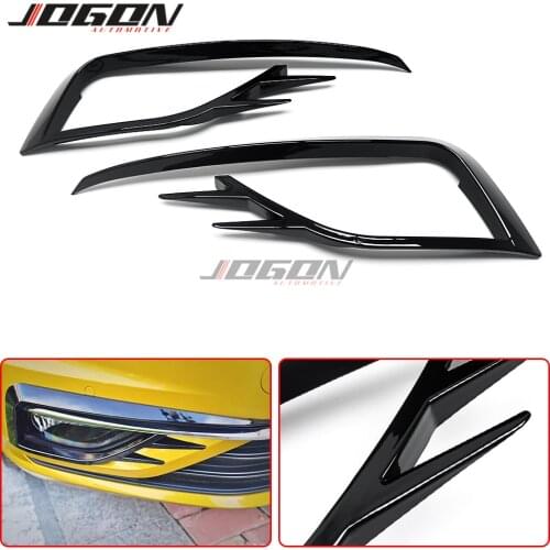 Black For Volkswagen VW Golf 7.5 MK7.5 2019+ Car Accessories Front Side Bumper Fog Light Eyelid Eyebrow Airvent Splitter Trim