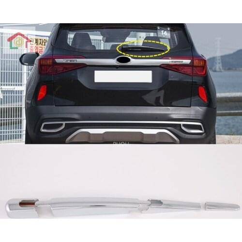 For KIA SELTOS 2019 2020 Chrome Trim Rear Window Wipers Cover Trims Car Tail Wiper Strip Exterior Accessories