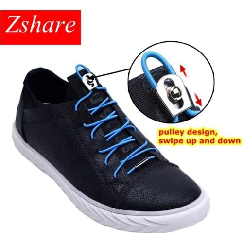 1Pair Elastic No Tie Shoe Laces Metal buckle Round Shoelaces Kids Adult Quick Lazy Sneakers Shoelace Shoe Laces Shoestrings