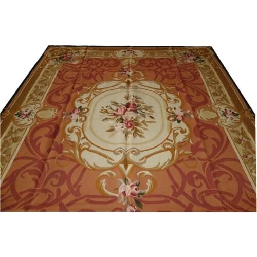 French aubusson rug Antique Chinese hand-made wool French Chic Antique natural sheep wool