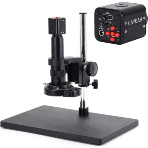 HAYEAR 180X C-Mount Lens 144 LED Light Microscope Kit HY-5199 1080P 16MP HDMI Mini Microscope Camera for Phone Repair Soldering