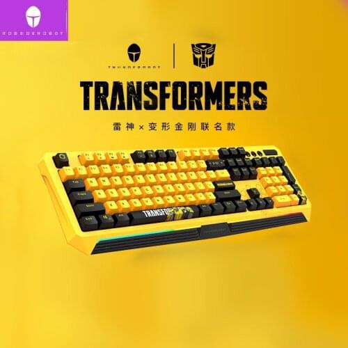 THUNDEROBOT Transformers bumblebee gaming keyboard KG8 Autobot RGB backlight 104 keys red axis wired Mechanical game keyboard