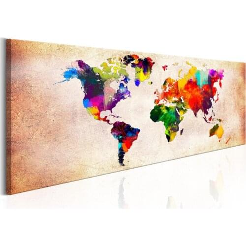Picture-World Map: Colourful Ramble - 150x50 cm