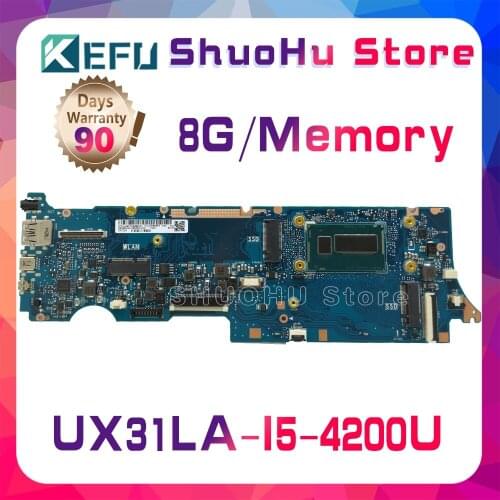 KEFU For ASUS Zenbook UX31LA UX31L I5-4200U CPU Memory 8GB Laptop Motherboard Tested 100% work original Mainboard