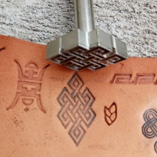 Chinese knot pattern classic handmade leather engraved carving tool,high grade leather craft stamping molding tool