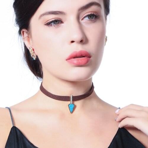 Classical Bohemia Vintage Adjustable Simulation Stone Choker Necklace For Women Jewelry Unique Gift Wholesale