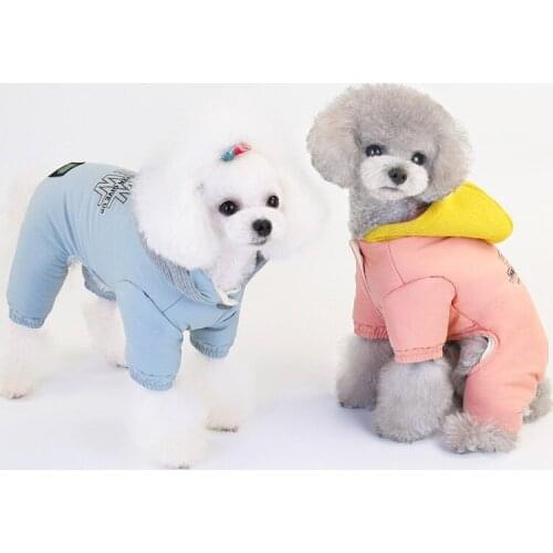 New Autumn Winter Dog Clothes For Small Dogs Boy Girl Teddy Fleece Keep Warm Thick Wadded Jumpsuits Puppy Outfit Pet Clothing