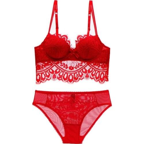 Bra+Panties+Garter 2017 new Lace Bra Set panties Girls Sexy Lingerie women Underwear Set Bra & brief Sets push up Set