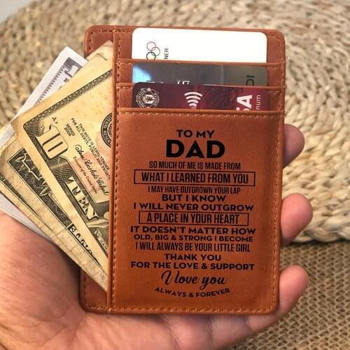 Dirl to Dad Slim RFID Front Pocket Wallet Minimalist Secure Thin Credit Card Holder for