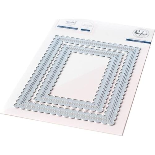 AliliArts Metal Cutting Dies stitched scallop frame diy Scrapbooking Photo Album Decorative Embossing PaperCard Crafts Die