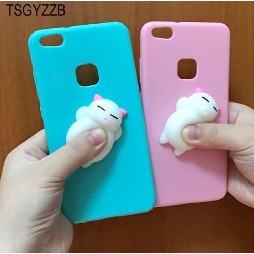 Cute Toys Squishy Slow Rising Case For Huawei P8 Lite 2017 Funny Cute Cat Case For Huawei P10 Lite Phone Bags Cover P9 Lite 2017